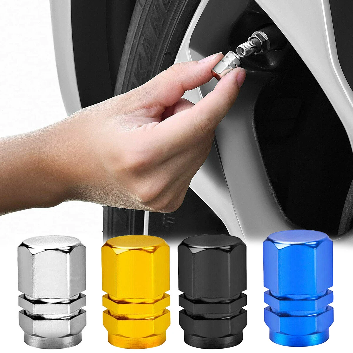 4PCS Car Vehicle Tire Valve Caps Tyre Valve Stem Cover Air Dust Wheel Rim  Caps