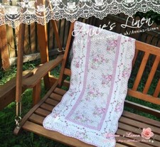 Handmade Pink Country Quilted Bath/Bed/Floor Runner/mat/rug Laura Ashley 