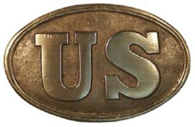 #ad #ad Antique Style Military Civil War US UNION Belt Buckle Oval SOLID Brass $15.34