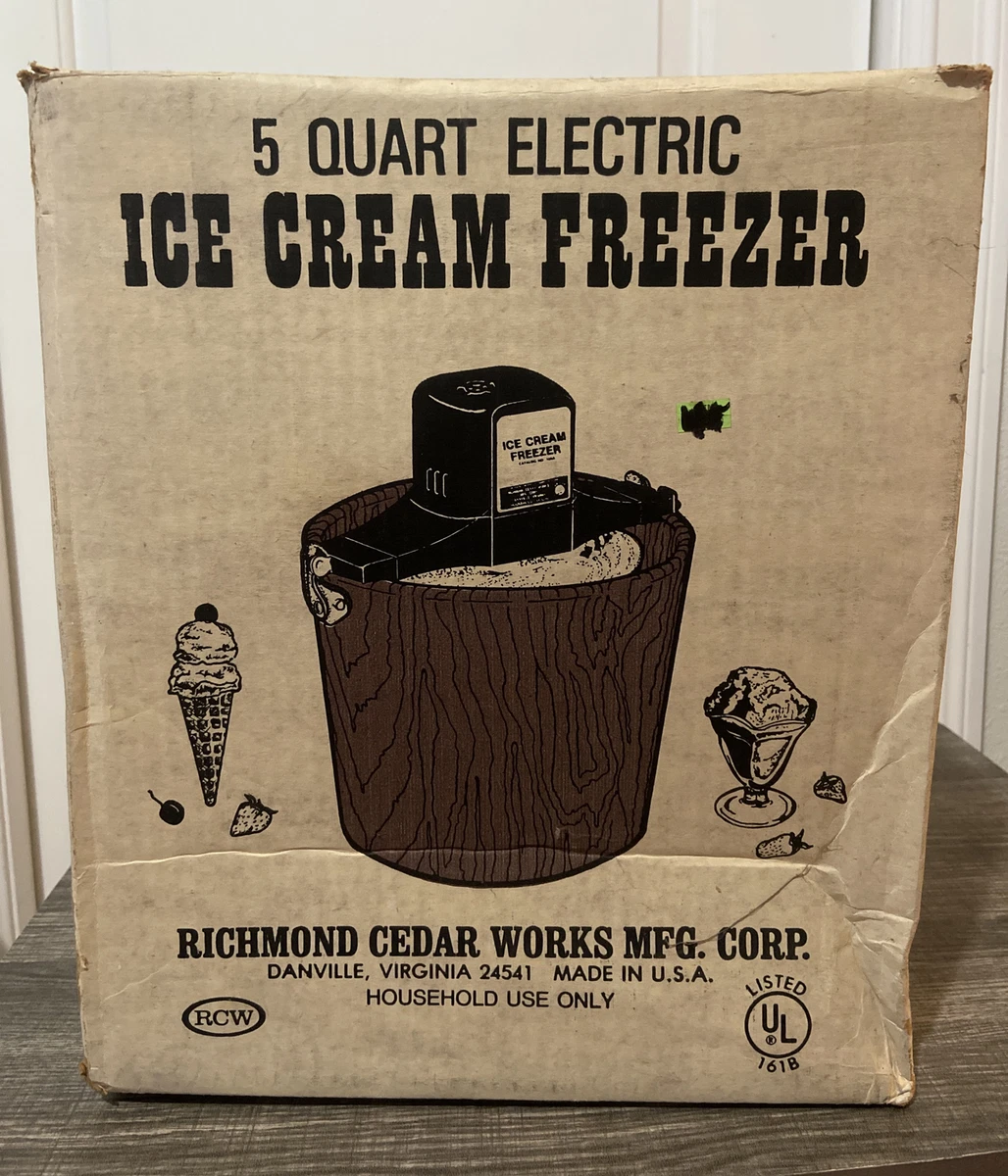 Richmond Cedar RCW Woodenware Ice Cream Freezer 5QT Electric READ