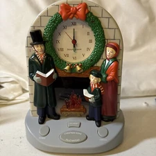 Vtg Soundesign Musical Christmas Carol Clock Fire Place & Wreath Light Up VIDEO