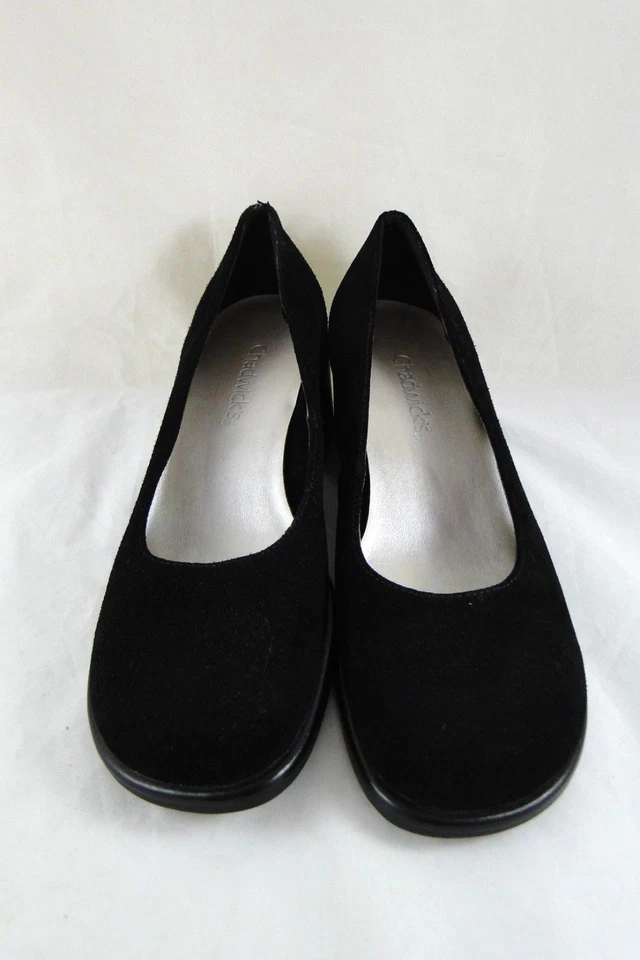 Zapatos de salón Chadwick para mujer de cuero gamuza negro punta redonda tacón bloque - talla 5,5 Foto 2 de 4