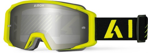 MASCHERA MASCHERINA CROSS ENDURO AIROH BLAST XR1 YELLOW FLUO MATT LENTE SPECCHIO - Picture 2 of 3