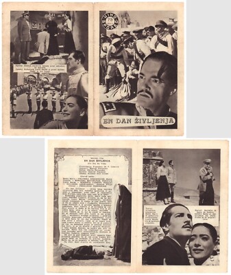 UN DIA DE VIDA / ONE DAY OF LIFE Original YU Movie Program 1950 EMILIO FERNANDEZ