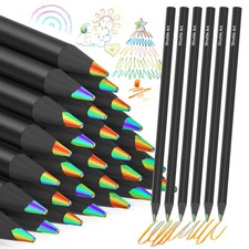 120 Pack Rainbow Pencils Bulk, 7 Colors in 1 Rainbow Colored Pencils, Pre-sha...