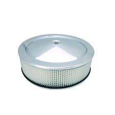 Rpc Air Cleaner R8004 Muscle Car Chrome Steel Round 14 X 4 In. Offset Base Rpc Air Cleaner R8004 Muscle Car Chrome Steel Round 14 X 4 In. Offset Base