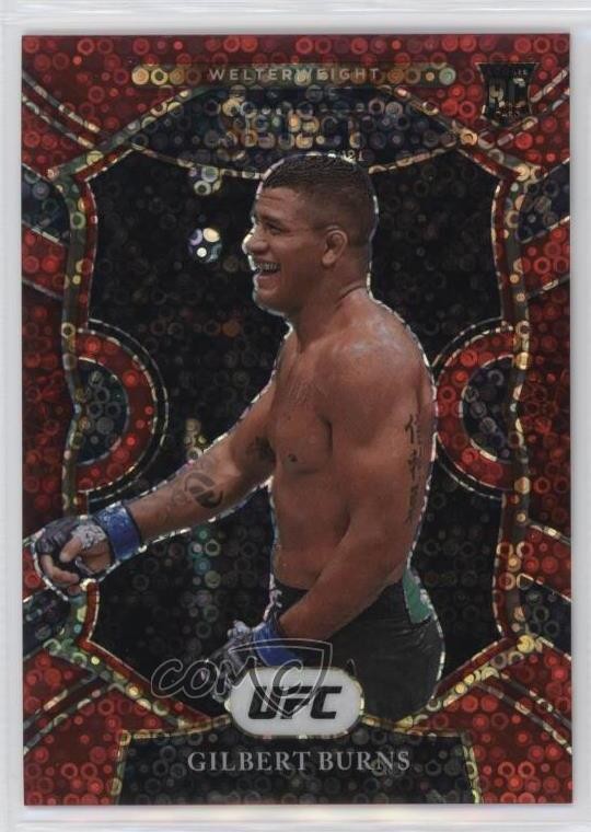 2021 Panini Select UFC Concourse Red Disco Prizm 45/199 Gilbert Burns #34 i5f