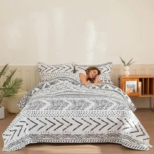 Boho Lightweight Geometric Bedspreads Ultra-Soft Reversible Microfiber Bedding