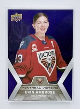 2024-25 Erin Ambrose #9 /250 Upper Deck PWHL Showcase Purple Montreal Victoire