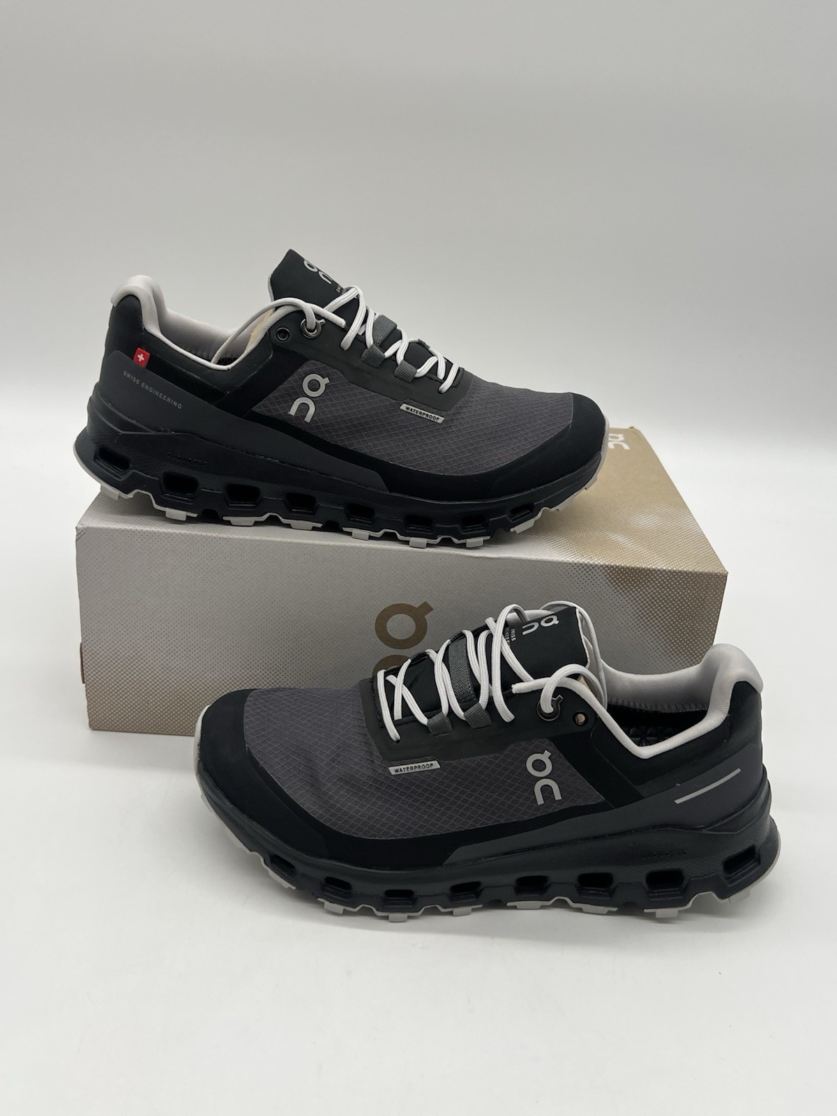 On Cloudvista Waterproof Women’s Sz 6 Eclipse Black Trail Running Sneakers Shoes