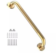 32 Inch Anti Slip Shower Grab Gold, Munzong Bathroom Grab Bar, Knurled Bathroom