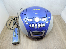 Sony CFD-E75 CD Radio Cassette-Corder Purple w/Remote Tested Works