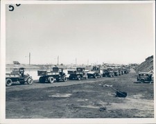 1937 Photo Press Transportation Vehicles Dirt Hills Water
