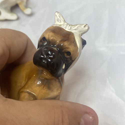 3 Porcelain Dog Figurines BOXER BREED Circa 1950's 60’s 1 Japan 3-4” - Picture 20 of 24