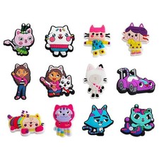 12pcs/set Gabby's Dollhouse Girls Cartoon Shoe Charms DIY Toy for Classic