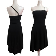 Black One Shoulder Asymmetrical Dress