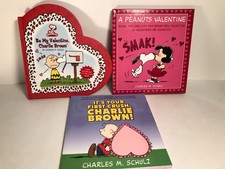 LOT of 3 Collectible VALENTINES DAY PEANUTS SNOOPY CHARLIE BROWN books New