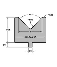 RITEWAY PRESS BRAKE DIE 85 DEGREE 3 INCH V OPENING FORMING DIE #46 12 INCH