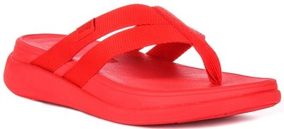 Fitflop F-Mode Go Damen-Flip-Flops mit Gurtband Rot UK 3   8