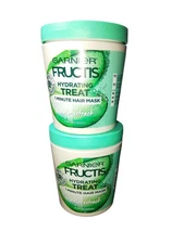 2 pack Garnier Fructis Hydrating Treatment 1 Minute Hair Mask Aloe 13.5 oz Jumbo