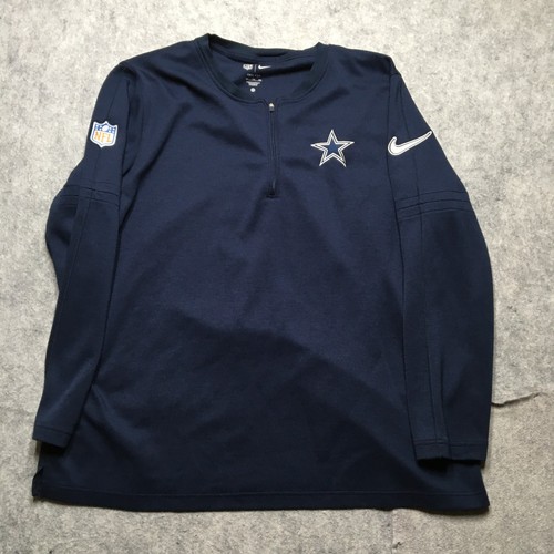 Felpa Nike On Field Dallas Cowboys 1/4 Zip Uomo XXL Blu Sideline Edizione Squadra