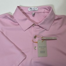 Peter Millar Performance Summer Comfort Jersey Polo Golf Shirt Men  s L Pink New