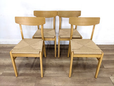 DINING CHAIRS 4 Laura James Faye Pale Oak Rubberwood Woven Seat FREE DELIVERY