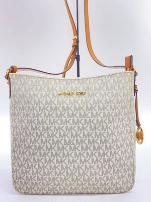 MICHAEL KORS Shoulder Bag, Leather, White, All-over Pattern, AB-1904 35S9GI7C7B