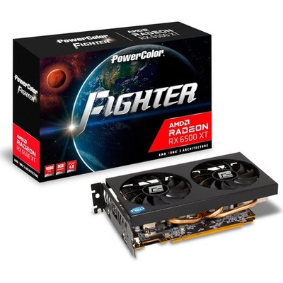 Powercolor AMD Radeon RX 6500 XT Fighter 4GB GDDR6 Video Card Gaming Editing