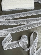 3 Yards Vintage Lace Lingerie Trim Delicate Fan Pattern Fine Mesh 24mm Scalloped