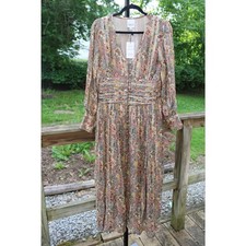 RAGA $265 NWT Metallic Floral Boho Mini Dress Size M