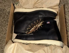 Danner Bull Run Moc Toe 6" Steel Toe Work Boots 15569 Black Size 10.5 D