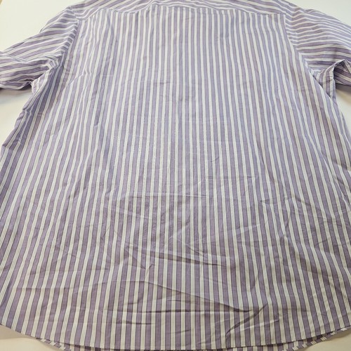 Brooks Brothers Thomas Mason Shirt Mens 17.5 33 Purple & White Striped Madison - Picture 7 of 8
