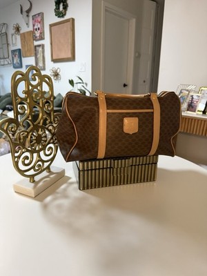 Celine Macadam Brown Boston Bag With Included Dust Bag
