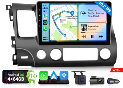 10.1''Android Auto 4+64 Car Stereo Radio Apple CarPlay for Honda Civic Sedan 2011