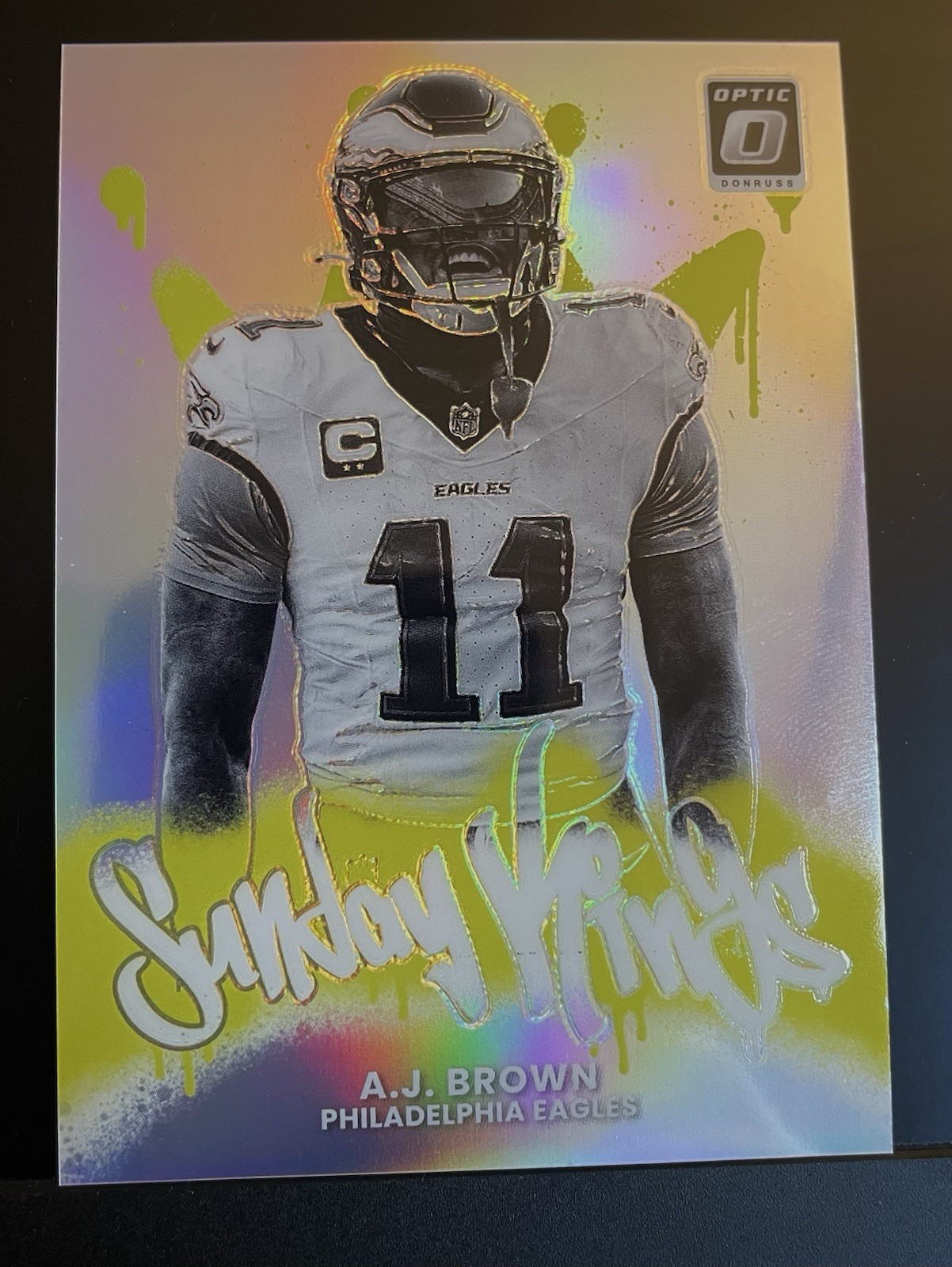 AJ Brown Sunday Kings 2025 Panini Optic SSP Case Hit!