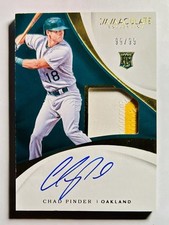 2017 Immaculate Collection Chad Pinder Rookie Autograph Patch 99/99 Oakland A’s 