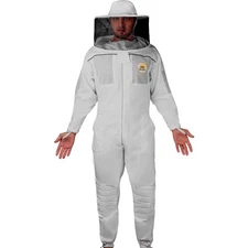 Semi-Ventilated Cotton Beekeeping Suit with Round Veil – Unisex-BINI BEES