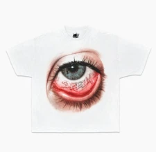 SLEEZY EYES Boxy Vintage Shirt Graphic T-shirt Oversized Streetwear Y2K Unisex