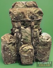 NEW British Army Issue MTP PLCE Long Back Infantry Bergen & Side Pouches 120 Lt