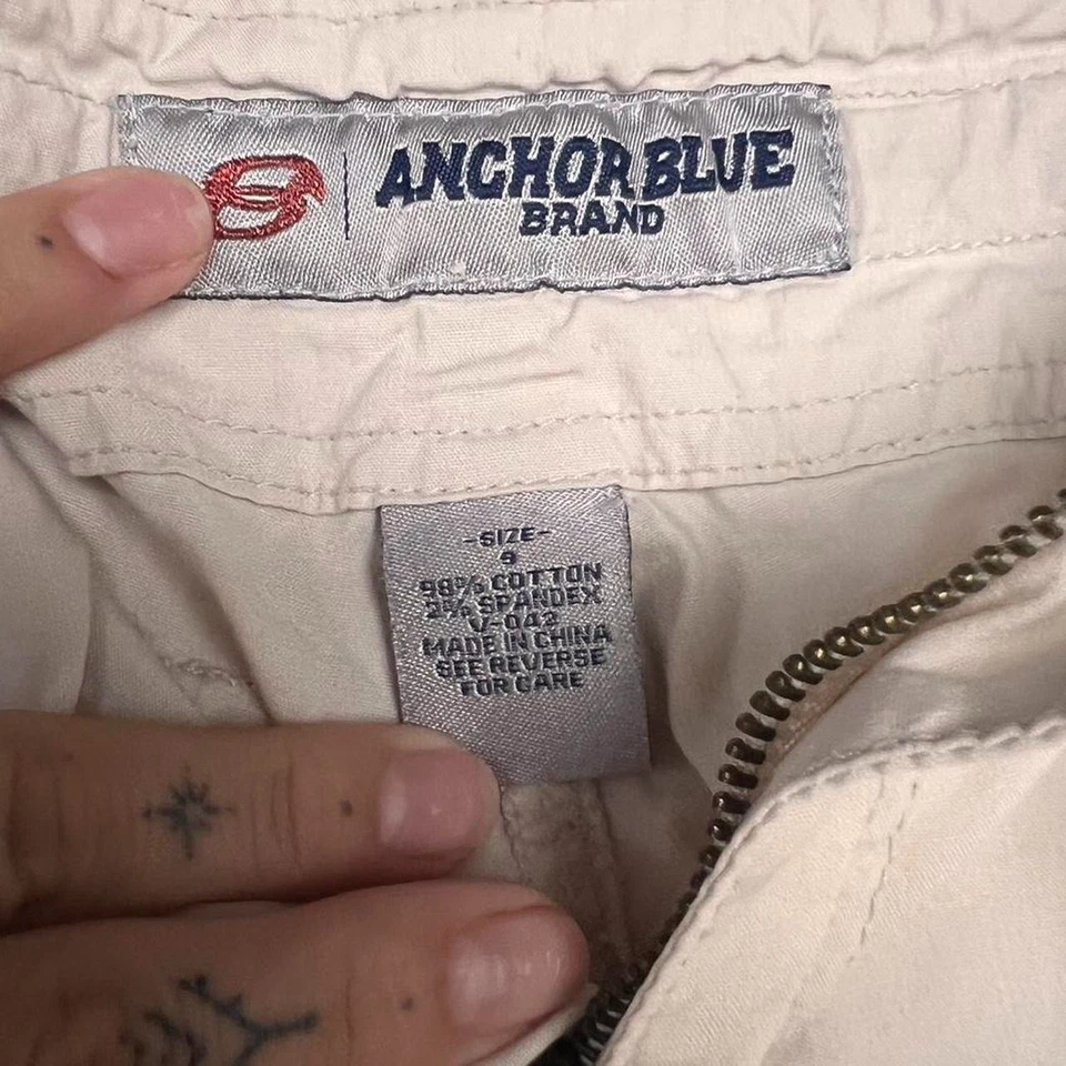 Vintage Y2K Anchor Blue lowrise khaki wide leg cargo pants - Image 4 of 4