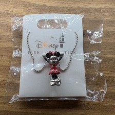 Disney Parks Collection Minnie Mouse Necklace Red Dress Pendant New in Package