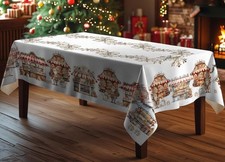 Tovaglia Natalizia Copritavolo Cucina Soggiorno Cotone Digitale Fantasia Villagg