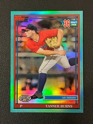 Tanner Burns 2021 Topps Pro Debut Chrome Aqua Refractor /75 Guradians 