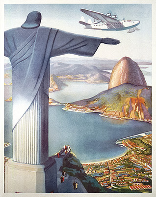 Rio de Janeiro Vintage Poster Christus in Brasilien Wandbild -...
