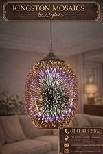 3D Firework Infinity Glass Pendant Ceiling Light | Modern LED Hanging Lamp