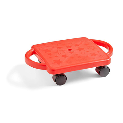 Red Heavy-Duty Indoor Scooter Board with Handles, Floor Scooter, Sit down Scoote