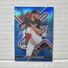 Topps 2022 Finest Stephen Strasburg Sky Blue Refractor #100 /300 Nationals