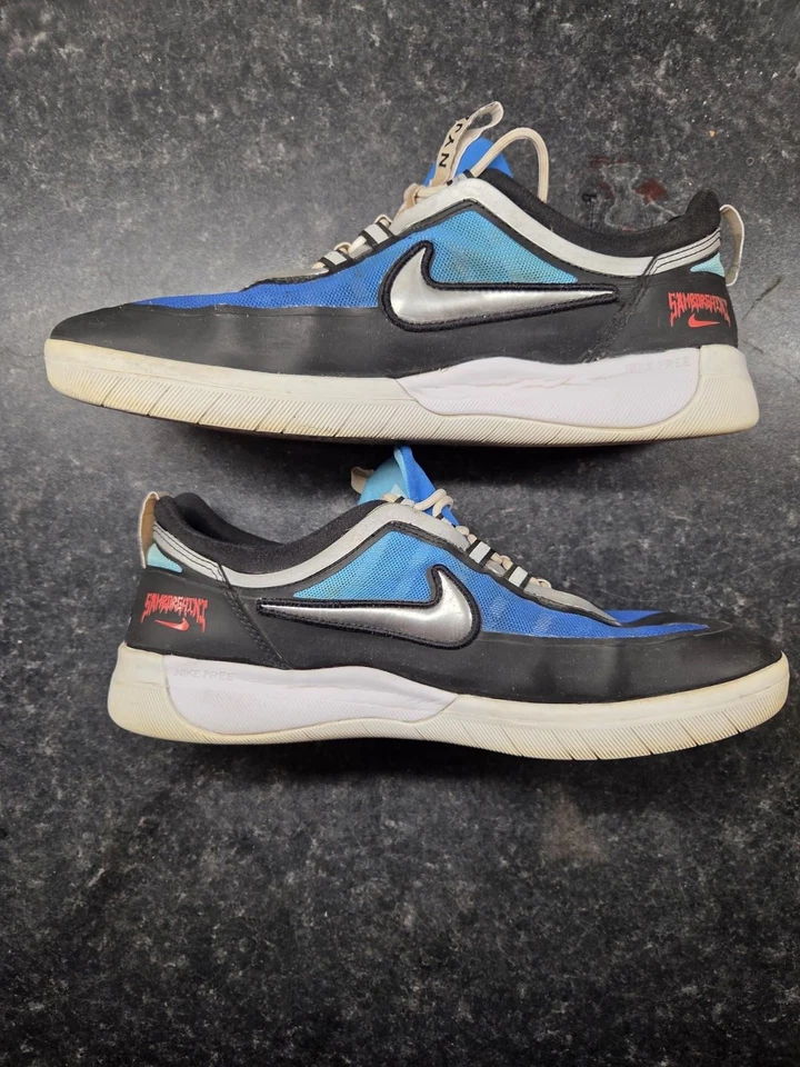 Nike SB Nyjah Free 2 Prem Samborghini Trainers UK Size 9 Black Blue DC9104-400 - Image 2 of 4