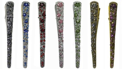 Set of 7 JCGY Metal Crystal Alligator Duckbills Beakclips 7 Colors NM86110-2-7